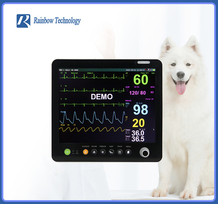 Ακουστικός / ορατός συναγερμός κτηνιατρικός πολλαπλός παραμετρογράφος ελαφρύς για κτηνιατρικά ζώα