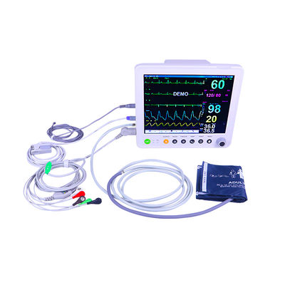 12.1 Inch Multi Parameter Patient Monitor with 16 Languages Support and Built-in Li-ion Battery for ICU Vital Sign Monitoring