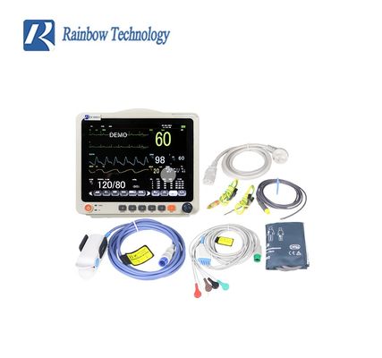 Οθόνη ασθενή πολλαπλών παραμέτρων 12,1 ιντσών με έγχρωμη οθόνη TFT LCD υψηλής ανάλυσης, ανάλυση αρρυθμίας και υπολογισμός ST