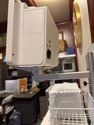 Height Adjustable White Wall Mount Bracket for Patient Monitor in Hospital Ward